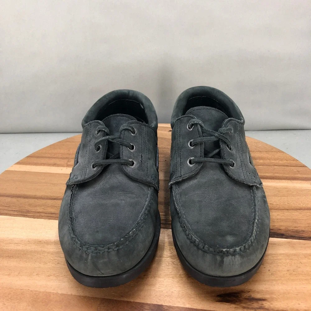 HHB Watermoc Boat Shoes Mens 11 M Gray Suede Leather Lace Up Casual Sneakers